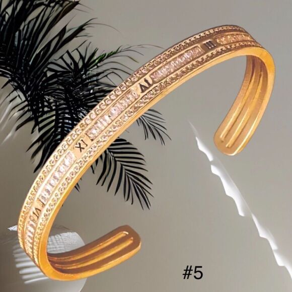 FASHION BRACELET LUXURY 14K GOLD PLATED OVER STAINLESS STEEL - Picture 2 of 6